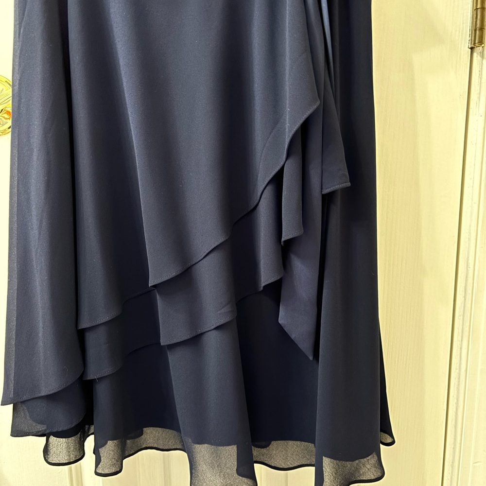 Chaps Blue Sleeveless A-Line Cocktail Dress - Picture 3 of 12